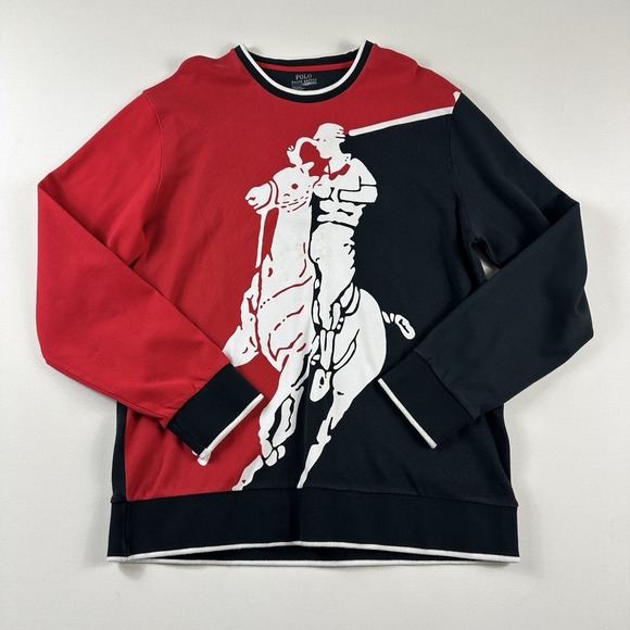 Polo Ralph Lauren Other - Polo Ralph Lauren Performance Gent's Fleece Sport Sweater Big Pony Red Men Large